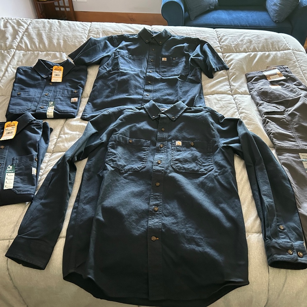 Carhartt 4 shirts and 1 pair of pants